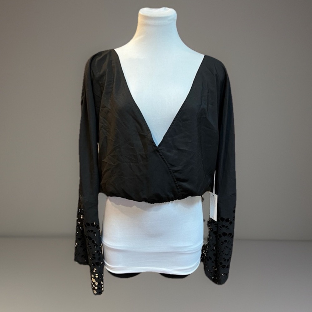 Gorgeous Winston White, black cropped dress top new with tags